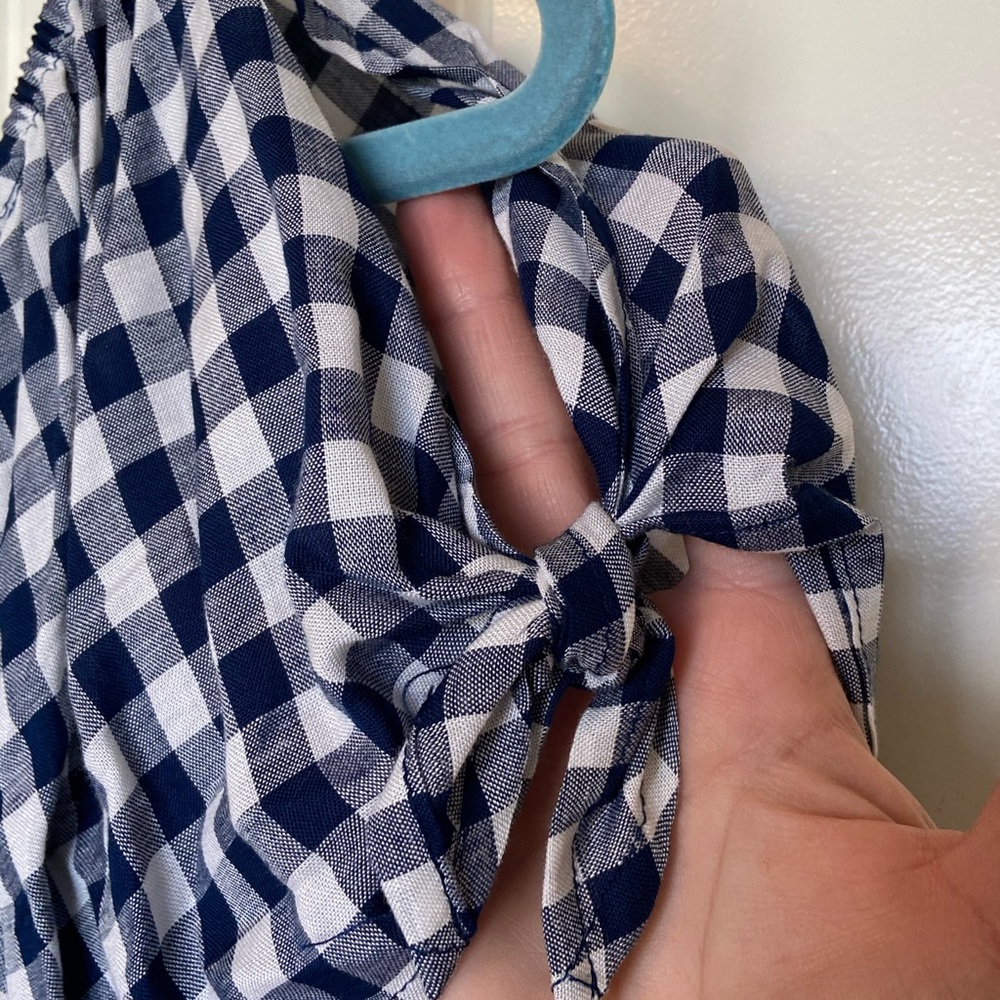 Navy Gingham Blouse - Picture 2 of 5